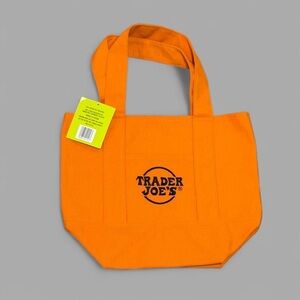 Trader Joe's Orange Mini Tote Bag NWT